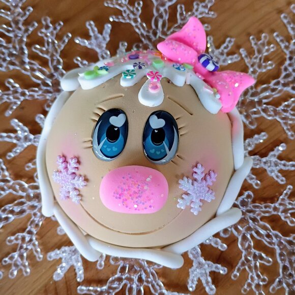 Whimsical Reindeer & Snowflake Gingerbread Ornaments, Foam Clay Christmas Decor - Picture 6 of 7